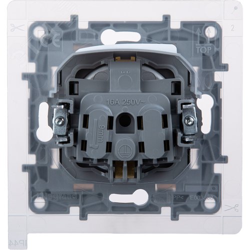 Розетка 1-местная с заземлением с защитными шторками и крышкой 16А IP44 алюминий ETIKA - фото 5
