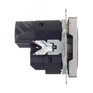 BRITE Розетка с заземлением с защитными шторками 16А с USB A+A 3,1А РЮш10-2-БрС сталь - фото 3