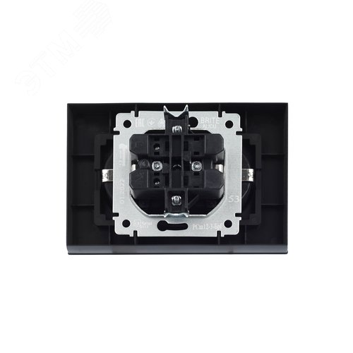 BRITE Розетка двойная с заземлением с защитными шторками 16А в сборе РСш12-3-БрГ графит - фото 8