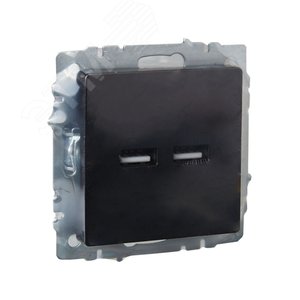 BRITE Розетка USB A+A 3.1А РЮ10-1-БрЧ черный - фото 6