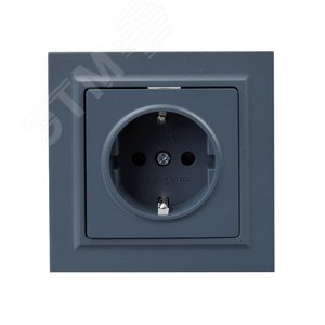 BRITE Розетка 1 пост с заземлением с защитными шторками 16А в сборе РСР14-1-0-БрМ маренго IEK - фото 2