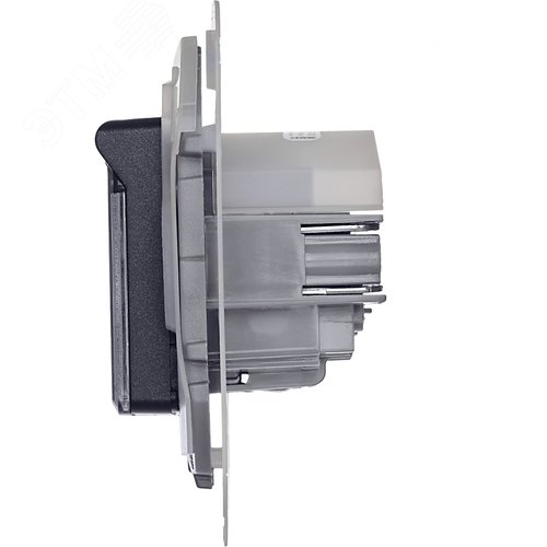 Розетка 1-местная с заземлением с защитными шторками и крышкой 16А IP44 антрацит INSPIRIA - фото 5