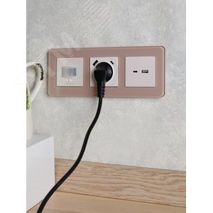 BRITE Розетка с заземлением с защитными шторками 16А с USB A+C 18Вт РЮш11-1-БрЖ жемчуг - фото 8