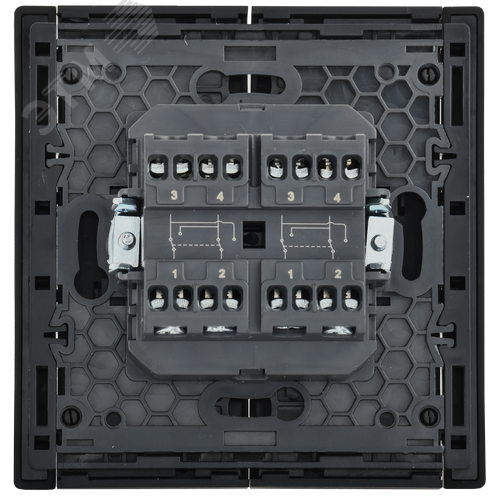 FORTE&PIANO Выключатель 2-клавишный перекрестный 10А FP109 черный IEK - фото 5