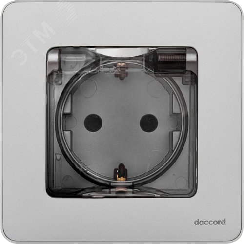 Розетка 1-местная с заземлением с защитными шторками и крышкой 16А IP44 алюминий INSPIRIA - фото 5