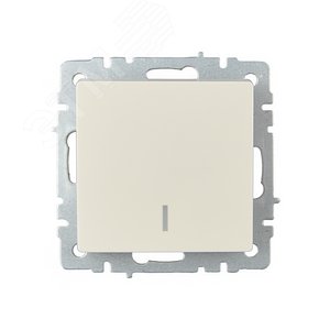 BRITE Выключатель одноклавишный с индикацией 10А ВС10-1-1-БрКр бежевый - фото 2