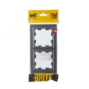 BRITE Рамка 2 поста РУ-2-БрС сталь - фото 5