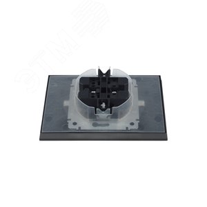 BRITE Розетка двойная с заземлением с защитными шторками и крышкой 16А в сборе IP44 РСбш12-3-44-БрС сталь - фото 7