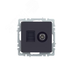 BRITE Розетка двойная TV+RJ45 кат.5E РТВ/РК12-БрГ графит - фото 2