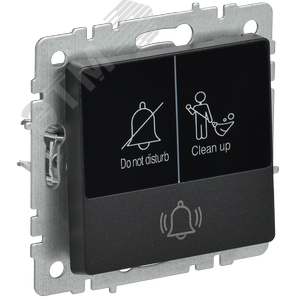 Изображение товара BRITE Кнопка звонка с индикацией для отелей 10А ВС10-1-9-БрЧ черный IEK (шт)