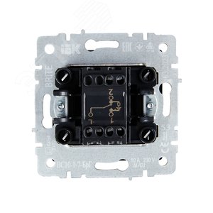 BRITE Выключатель одноклавишный проходной с индикацией 10А ВС10-1-7-БрГ графит IEK - фото 5