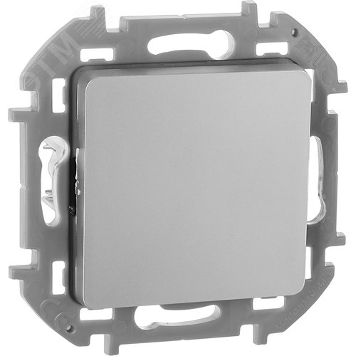 Изображение товара Выключатель 1-клавишный 10АХ безвинтовое крепление алюминий INSPIRIA (шт)
