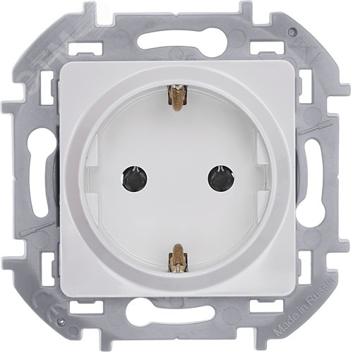 Розетка 1-местная с заземлением без защитных шторок 16А белый INSPIRIA - фото 4