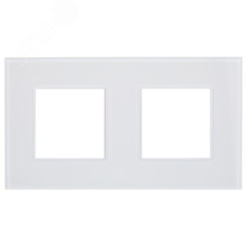 SKANDY Рамка 2-местная SK-F22W стекло арктический белый IEK - фото 4