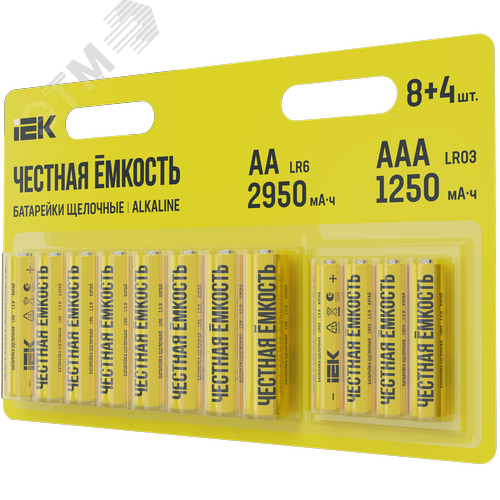 Батарейка щелочная Alkaline LR6/AA+LR03/AAA (8+4шт/блистер) - фото 2