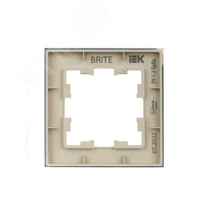 BRITE Рамка 1 пост РУ-1-2-БрВа стекло ванильный - фото 4