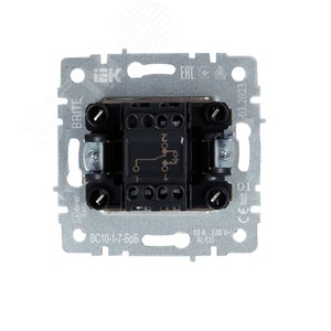 BRITE Выключатель одноклавишный проходной с индикацией 10А ВС10-1-7-БрБ белый IEK - фото 5