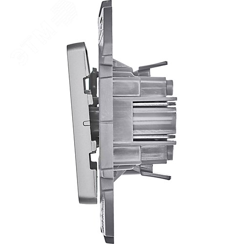 Выключатель 1-клавишный 10АХ безвинтовое крепление алюминий INSPIRIA - фото 2