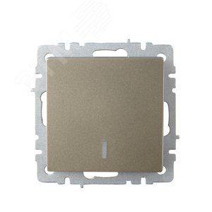 BRITE Выключатель одноклавишный проходной с индикацией 10А ВС10-1-7-БрШ шампань IEK - фото 2