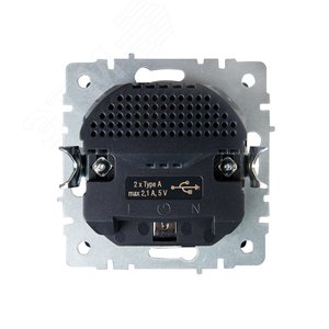 BRITE Розетка с заземлением с защитными шторками 16А с USB A+A 2,1А РЮш10-1-БрМ маренго - фото 4