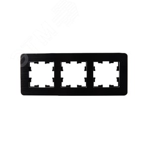 BRITE Рамка 3 поста РУ-3-1-Бр металл черный RE AL IEK - фото 2