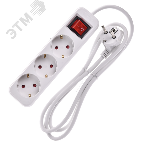 Удлинитель UMA У03 3 места 2P+PE 1,5м 3х1мм2 10А белый - фото 3