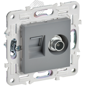 Изображение товара SKANDY Розетка двойная TV+RJ45 кат.6E SK-A15Gr серый IEK (шт)