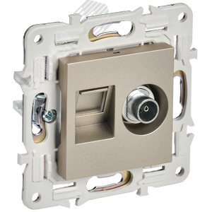 Изображение товара SKANDY Розетка двойная TV+RJ45 кат.5E SK-A14Sh шампань IEK (шт)
