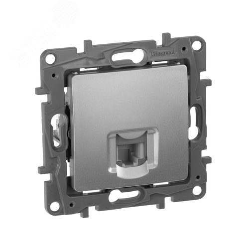 Изображение товара Розетка телефонная RJ11 алюминий ETIKA (шт)