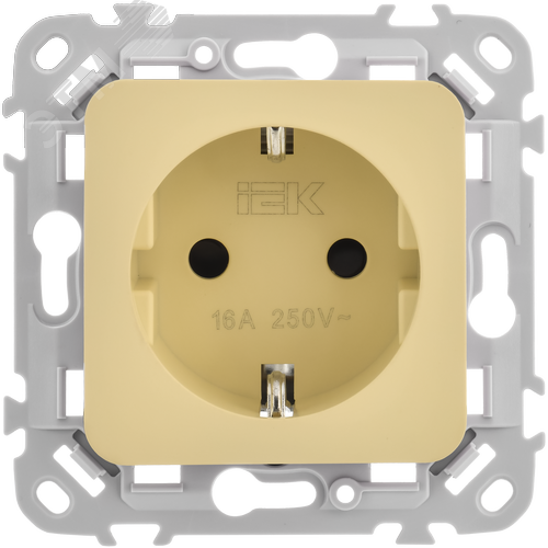 FLITE Розетка с заземлением без защитных шторок безвинтовое крепление 16А РС11-1-ФлН навахо IEK - фото 5