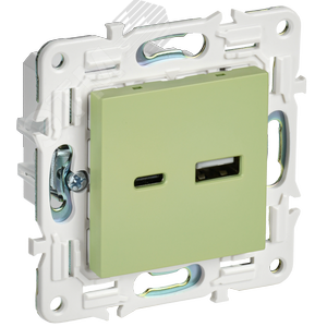 SKANDY Розетка USB A+C 18Вт SK-R13G мятный IEK - фото 1