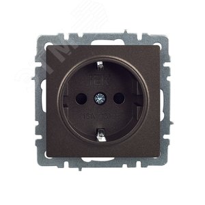 BRITE Розетка с заземлением с защитными шторками 16А РС14-1-0-БрТБ темная бронза - фото 2