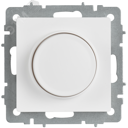 BRITE Светорегулятор поворотно-нажимной 600Вт СС10-1-0-БрАБ арктический белый IEK - фото 5