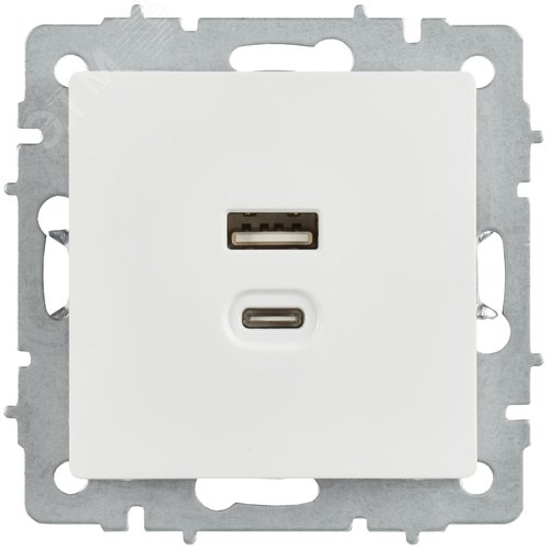 BRITE Розетка USB A+C 45Вт высокоскоростная зарядка РЮ11-2-БрБ белый IEK - фото 6