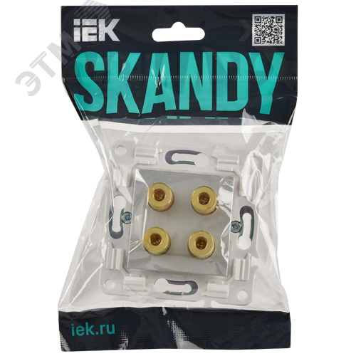 SKANDY Аудиорозетка 4-местная SK-A01S серебряный IEK - фото 2