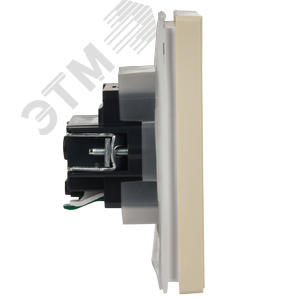 FORTE&PIANO Розетка 1-местная с заземлением с защитными шторками и крышкой безвинтовое крепление 16А IP44 FP419 ваниль IEK - фото 6