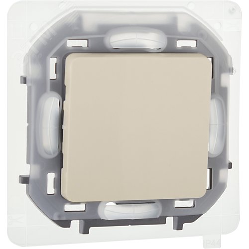 Выключатель 1-клавишный проходной 10АХ IP44 безвинтовое крепление слоновая кость INSPIRIA - фото 1