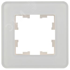 BRITE Рамка 1 пост РУ-1-2-Бр стекло белый RE IEK - фото 2