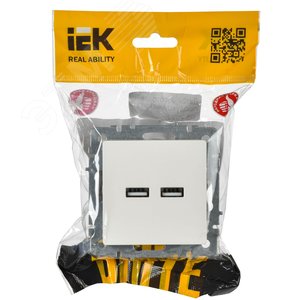 BRITE Розетка USB A+A 5В 3,1А РЮ10-1-БрБ белый - фото 2