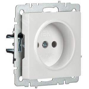 BRITE Розетка без заземления без защитных шторок 10А РС10-1-0-БрБ белый - фото 5