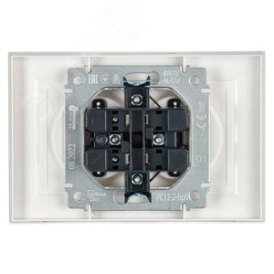 BRITE Розетка двойная без заземления без защитных шторок 10А в сборе РС12-2-БрБ белый - фото 4