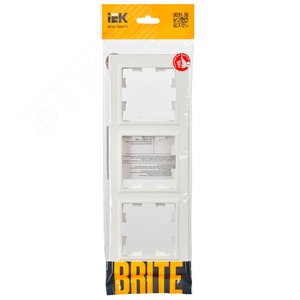 BRITE Рамка 3 поста РУ-3-БрБ белый - фото 2