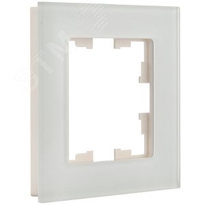 BRITE Рамка 1 пост РУ-1-2-Бр стекло белый матовый IEK - фото 3