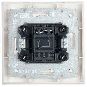 BRITE Выключатель одноклавишный 10А в сборе ВСР10-1-0-БрБ белый - фото 4