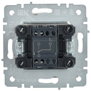 BRITE Выключатель одноклавишный проходной 10А ВС10-1-6-БрБ белый - фото 4