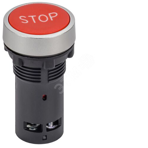 Изображение товара Кнопка IP65 с маркировкой ''STOP'' моноблок 1NO+1NC красная MASTER (шт)
