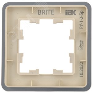 BRITE Рамка 1 пост РУ-1-2-Бр стекло песчаный RE IEK - фото 5