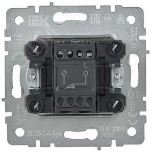 BRITE Выключатель одноклавишный самовозвратный 10А ВС10-1-4-БрБ белый - фото 4