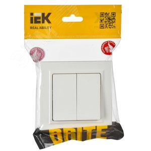 BRITE Выключатель двухклавишный проходной 10А ВС10-2-6-БрБ белый - фото 2