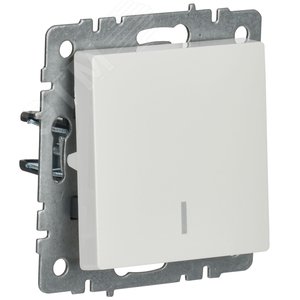 BRITE Выключатель одноклавишный с индикацией 10А ВС10-1-1-БрБ белый - фото 5